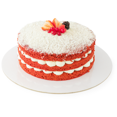 BOLO RED VELVET E FRAMBOESA